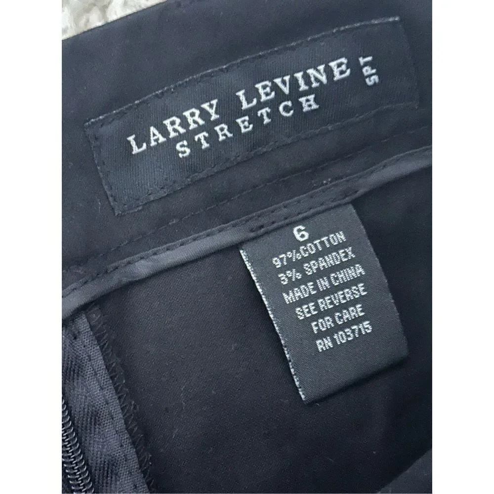 NEW WITH TAGS VINTAGE Larry Levine Stretch KNEE length Skirt Size 6 black with s